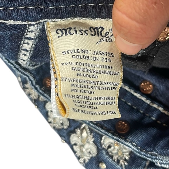 Miss Me JK55725 Girl’s Embellishment Rhinestone Skinny Blue Jeans Sz 16 (26x31 - Picture 9 of 9